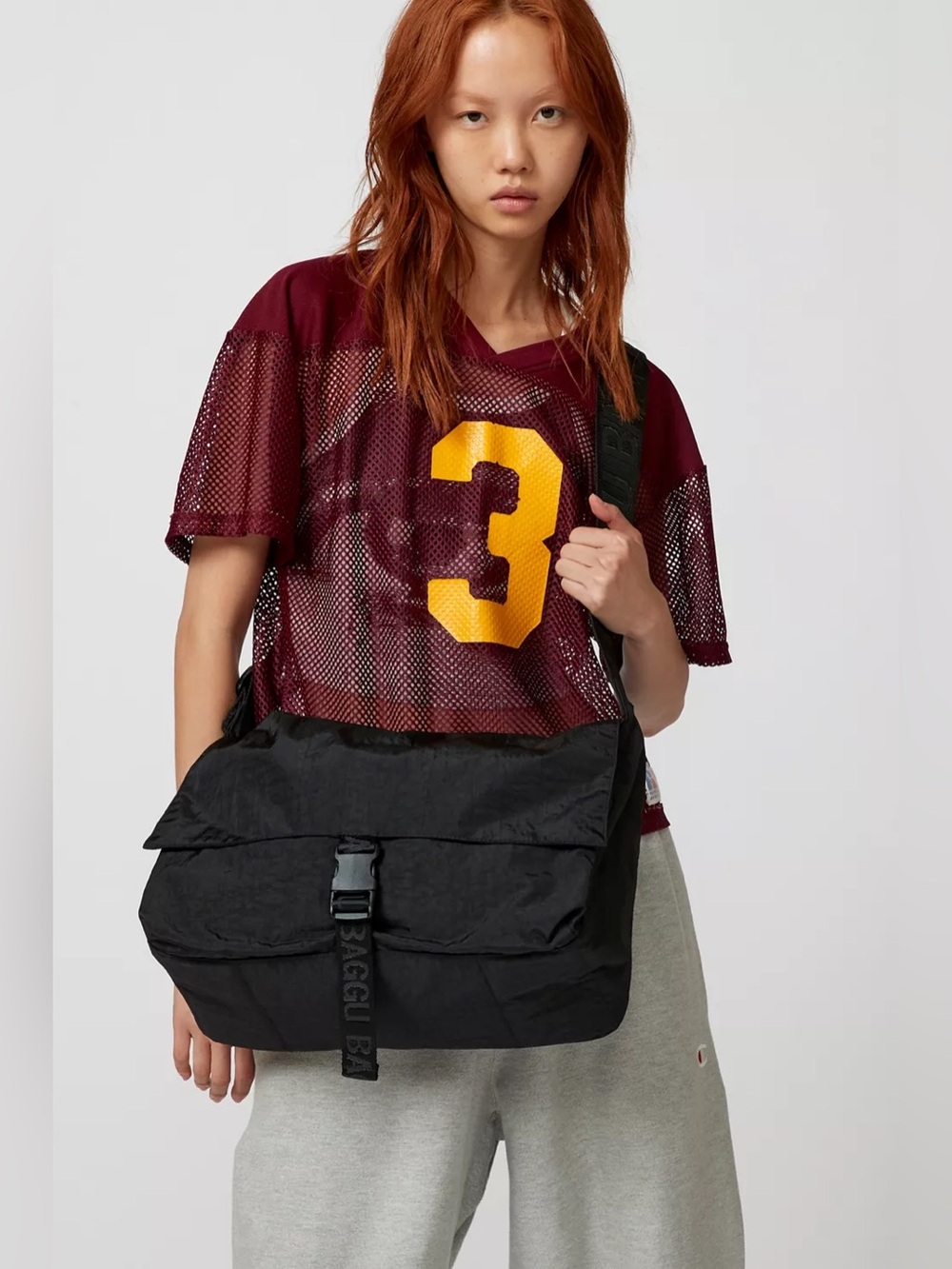 BAGGU Black Flap Crossbody Messenger Bag